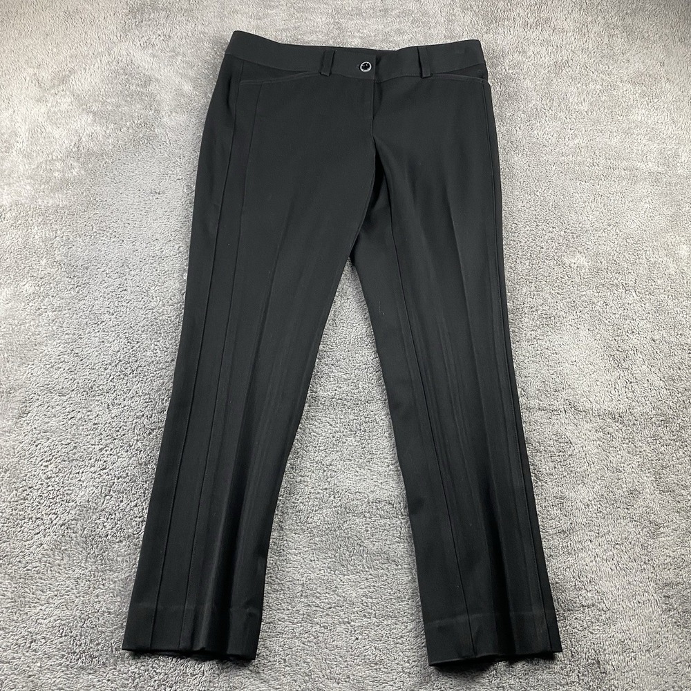 White House Black Market Slim Leg Pants Womens 2R Black Mid Rise